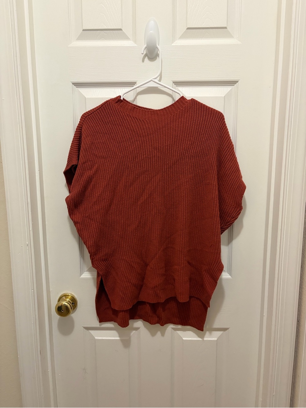 Amazon Rust Knit Short-Sleeve Pullover Sweater